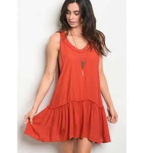 BoHo Chic Raw Hem Accent Tunic Style Midi-…